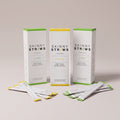 Skinny Straws Party Pack: two Lime boxes and one Lemon box with wrapped flavored straws
