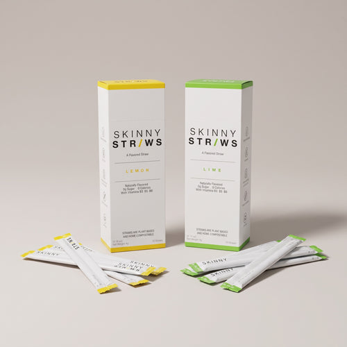 Skinny Straws Lemon and Lime boxes with individually wrapped flavored straws